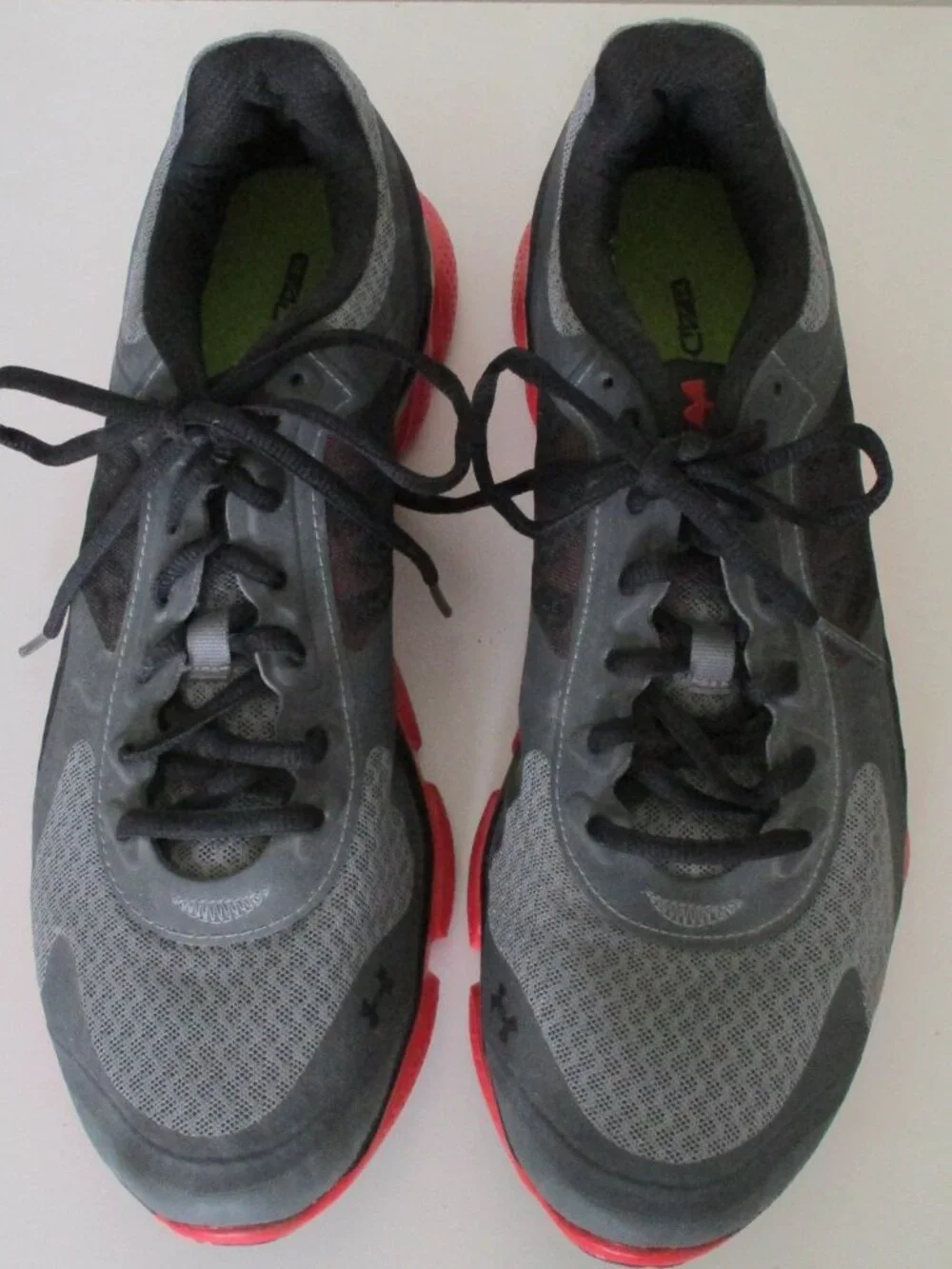 Under Armour Mens Gray Textile Lace-up Sneaker - Size 10.5M